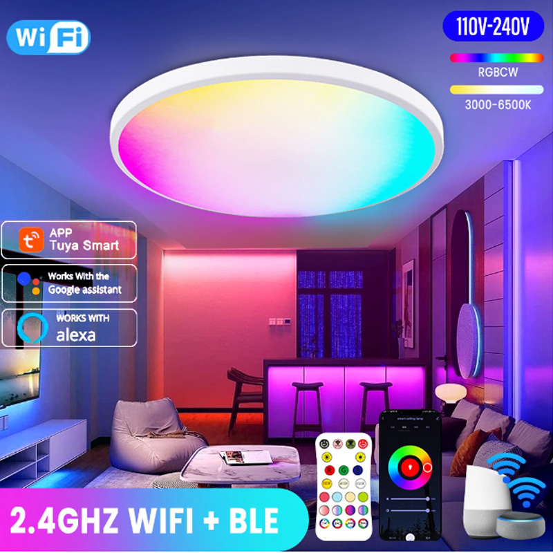 Tuya Smart WiFi Dimmable Led Ceiling Light with Backlight